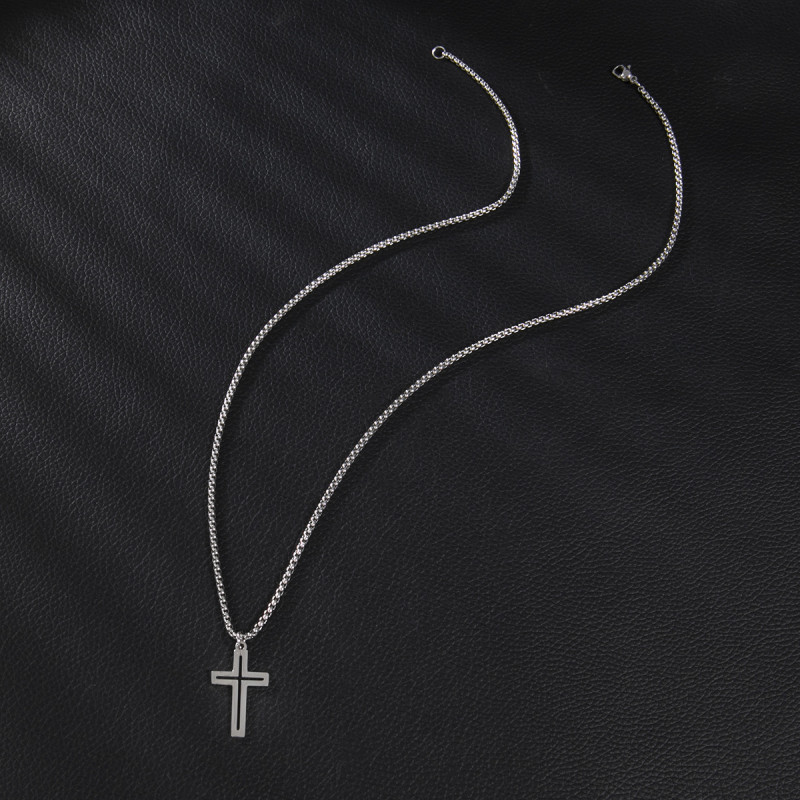 Stainless Steel Pendant Cross Men's Necklace Hip-hop Clothing Accessories Personalized