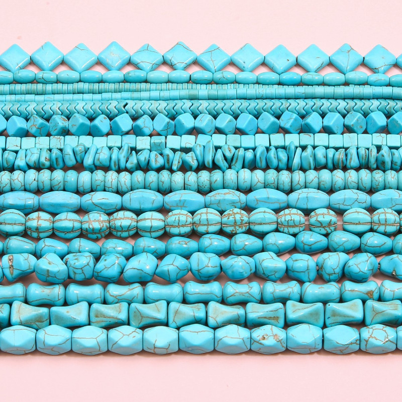 Synthetic Turquoise Versatile Small Square Beads Pumpkin Round Diy Handmade Beaded