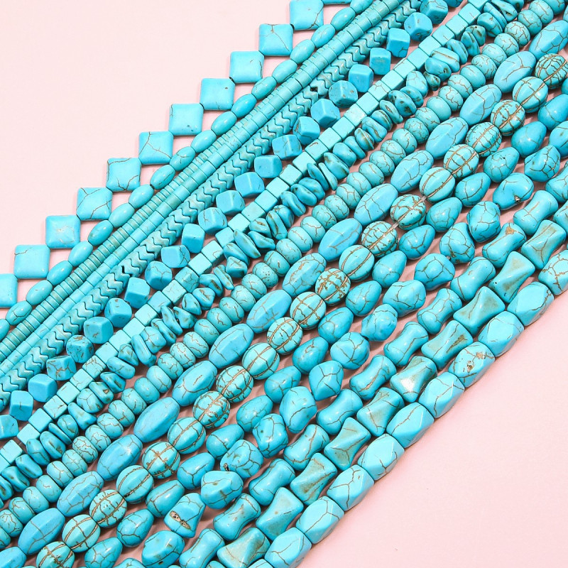 Synthetic Turquoise Versatile Small Square Beads Pumpkin Round Diy Handmade Beaded