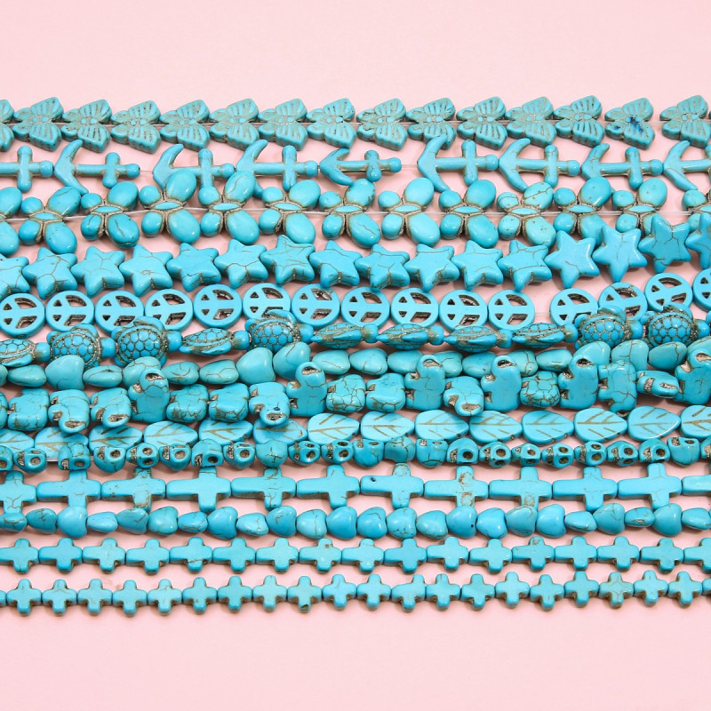 Synthetic Turquoise Versatile Small Square Beads Pumpkin Round Diy Handmade Beaded