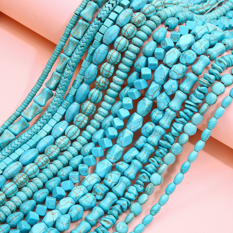 Synthetic Turquoise Versatile Small Square Beads Pumpkin Round Diy Handmade Beaded