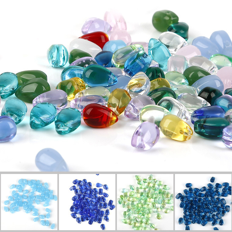 9*6mm Glass Water Drop Petal Pendant Diy Handmade Czech Colored Glaze Ancient Style Hair
