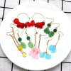 9*6mm Glass Water Drop Petal Pendant Diy Handmade Czech Colored Glaze Ancient Style Hair