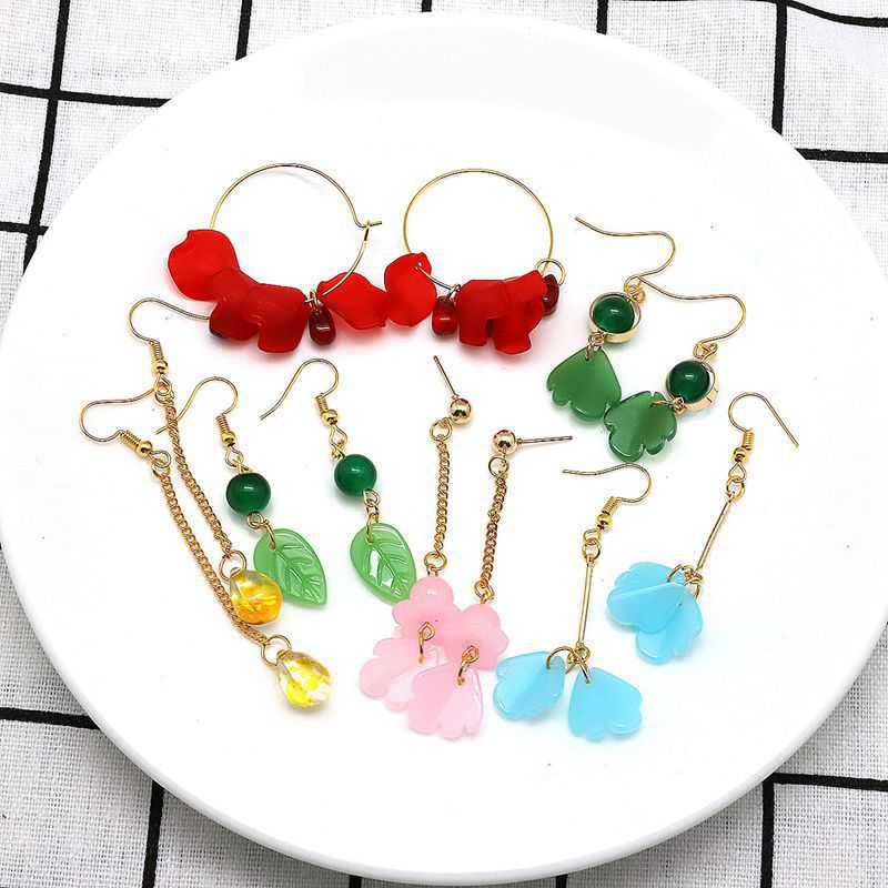 9*6mm Glass Water Drop Petal Pendant Diy Handmade Czech Colored Glaze Ancient Style Hair
