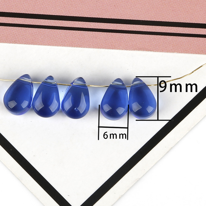 9*6mm Glass Water Drop Petal Pendant Diy Handmade Czech Colored Glaze Ancient Style Hair