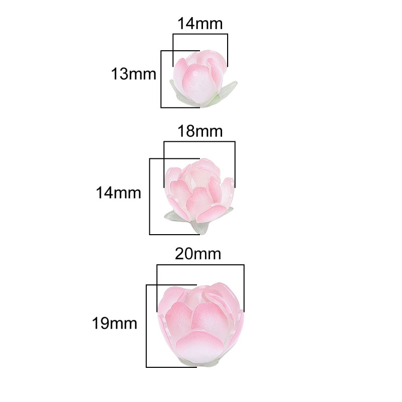 Girly Pink Three-dimensional Lotus Peach Blossom Heat Shrink Sheet Pendant Handmade Diy