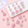 Girly Pink Three-dimensional Lotus Peach Blossom Heat Shrink Sheet Pendant Handmade Diy