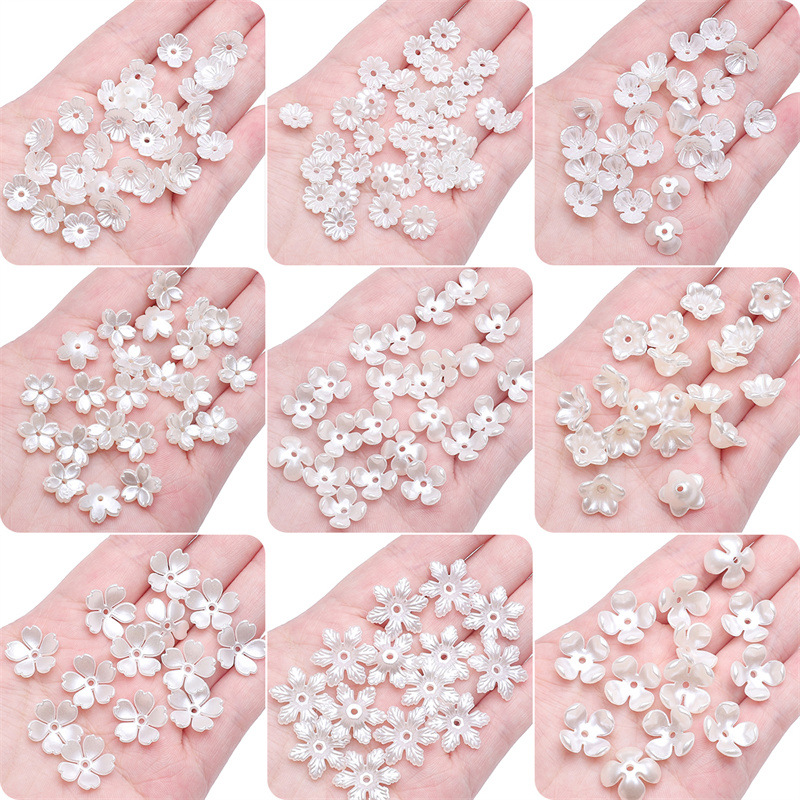 Abs Imitation Pearl String Beads Flower Holder Petals Spacer Antique Handmade Diy