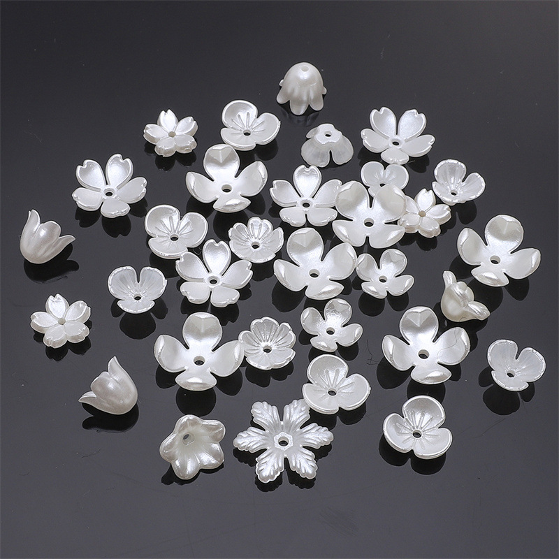 Abs Imitation Pearl String Beads Flower Holder Petals Spacer Antique Handmade Diy