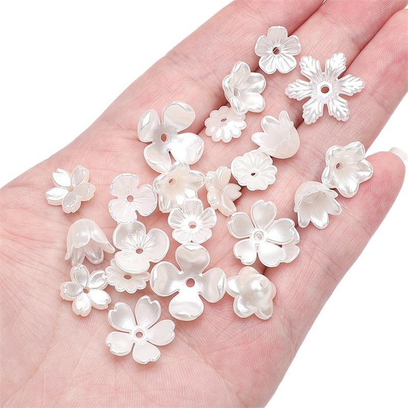 Abs Imitation Pearl String Beads Flower Holder Petals Spacer Antique Handmade Diy