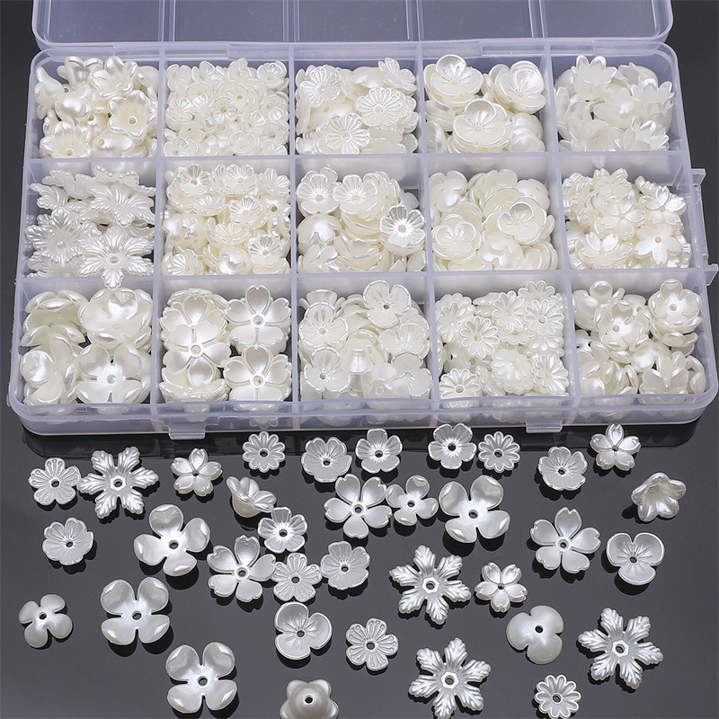 Abs Imitation Pearl String Beads Flower Holder Petals Spacer Antique Handmade Diy