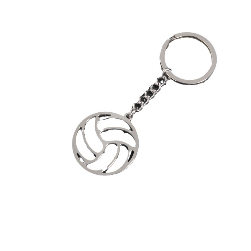 Stainless Steel Keychain Fashionable Non-fading Geometric Round Volleyball Football