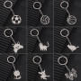 Stainless Steel Keychain Fashionable Non-fading Geometric Round Volleyball Football