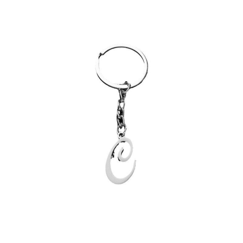 Stainless Steel Jewelry Polished Cut Color 26 English Letters Art Pendant Keychain