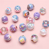 Acrylic Hand-painted Beads Round Square Handmade Diy Bracelet Necklace Bead Accessories