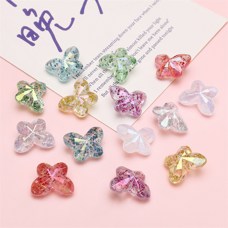 Acrylic Plated Onion Pink Butterfly Loose Beads Beading Handmade Diy Accessories Jewelry