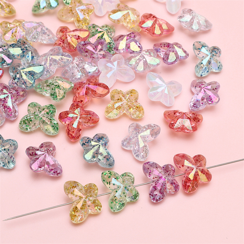 Acrylic Plated Onion Pink Butterfly Loose Beads Beading Handmade Diy Accessories Jewelry