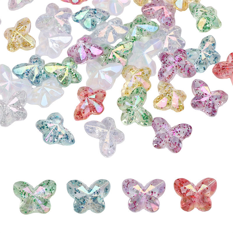Acrylic Plated Onion Pink Butterfly Loose Beads Beading Handmade Diy Accessories Jewelry