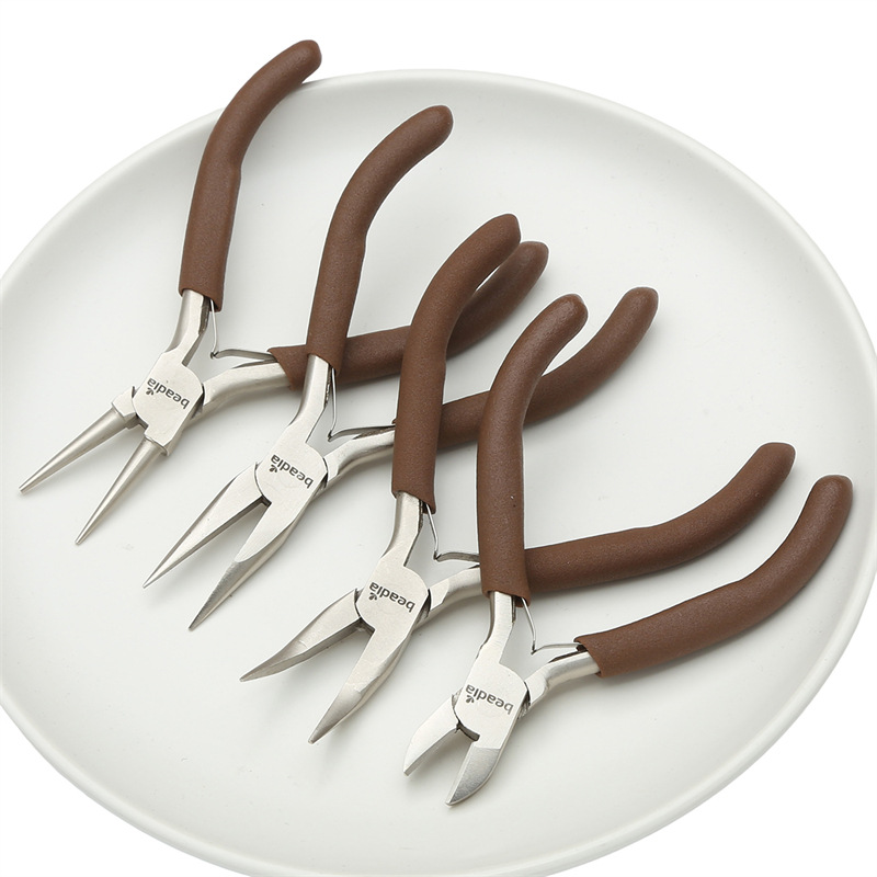 Handmade Diy Pliers Coffee Colored Needle Nose Jewelry Multifunctional Round Mini Winding