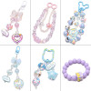 Acrylic Double-sided Hand-painted Round Beads Purple Handmade Diy Braided Bracelet