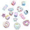 Acrylic Double-sided Hand-painted Round Beads Purple Handmade Diy Braided Bracelet