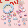 Acrylic Double-sided Hand-painted Round Beads Purple Handmade Diy Braided Bracelet