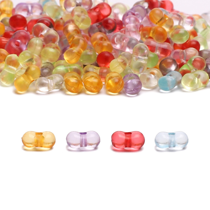 Acrylic Peanut Beads Solid Color Pearlescent Transparent Rice Handmade Diy Bracelet