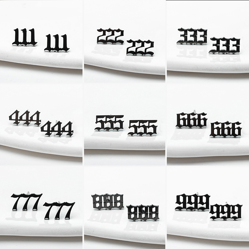 New Stainless Steel Fashionable Personalized Digital Combination 111-999 Earrings for