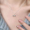 Three-dimensional Sweet Bow Necklace for Women in Summer Light Luxury Niche Design Ins
