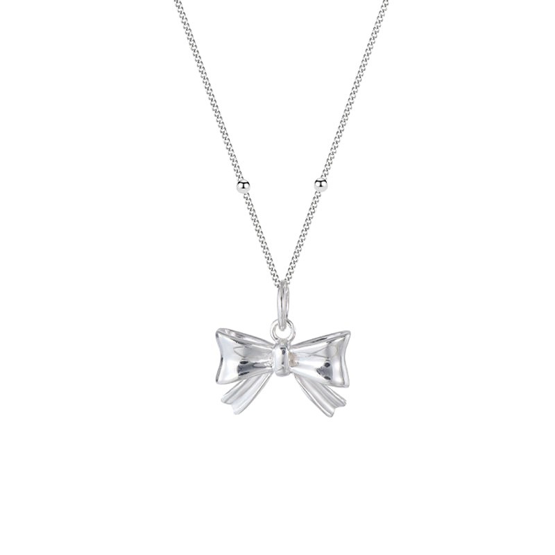 Three-dimensional Sweet Bow Necklace for Women in Summer Light Luxury Niche Design Ins
