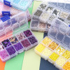 10-grid Box Set of Rice Beads Sequins Imitation Pearl Material Package Handmade Diy