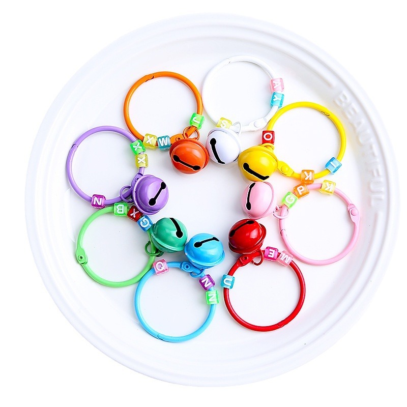 45mm Color Painted Bell Key Ring Pendant Diy Candy Girly Heart Creative Bag Small Gift