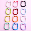 Cartoon Cute Double-sided Paint Kitty Cat Spring Buckle Keychain Diy Jewelry Accessories
