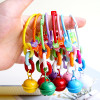 Ins Style Colorful Paint Bell Key Ring Pendant Creative Chain Diy Card 45mm Jewelry
