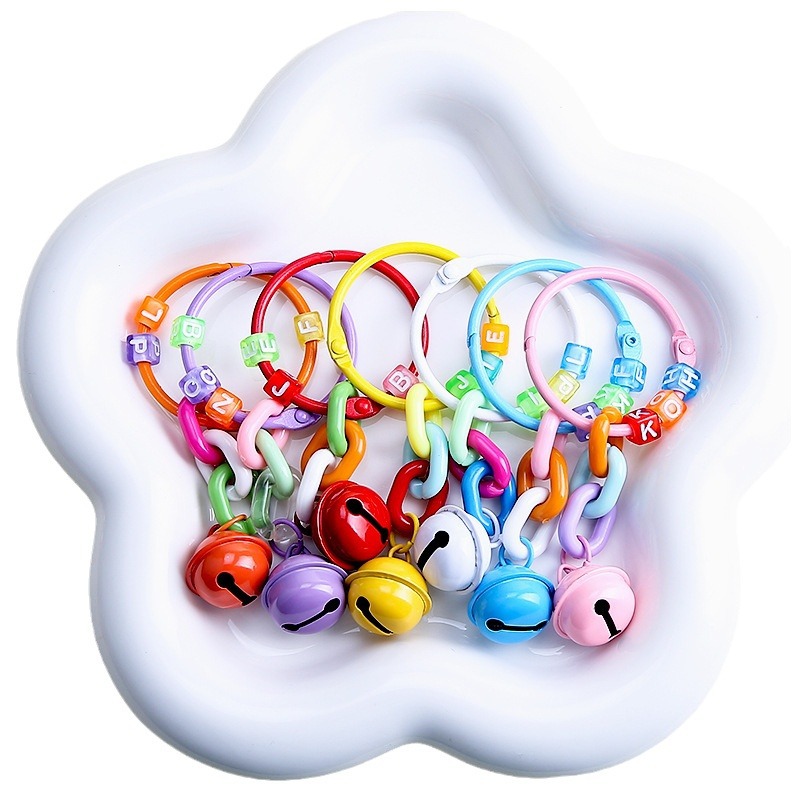 Ins Style Colorful Paint Bell Key Ring Pendant Creative Chain Diy Card 45mm Jewelry