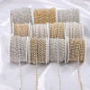 2mm-6mmab Color Encrypted Pearl Claw Chain Rhinestone Gold and Silver Bottom Diamond