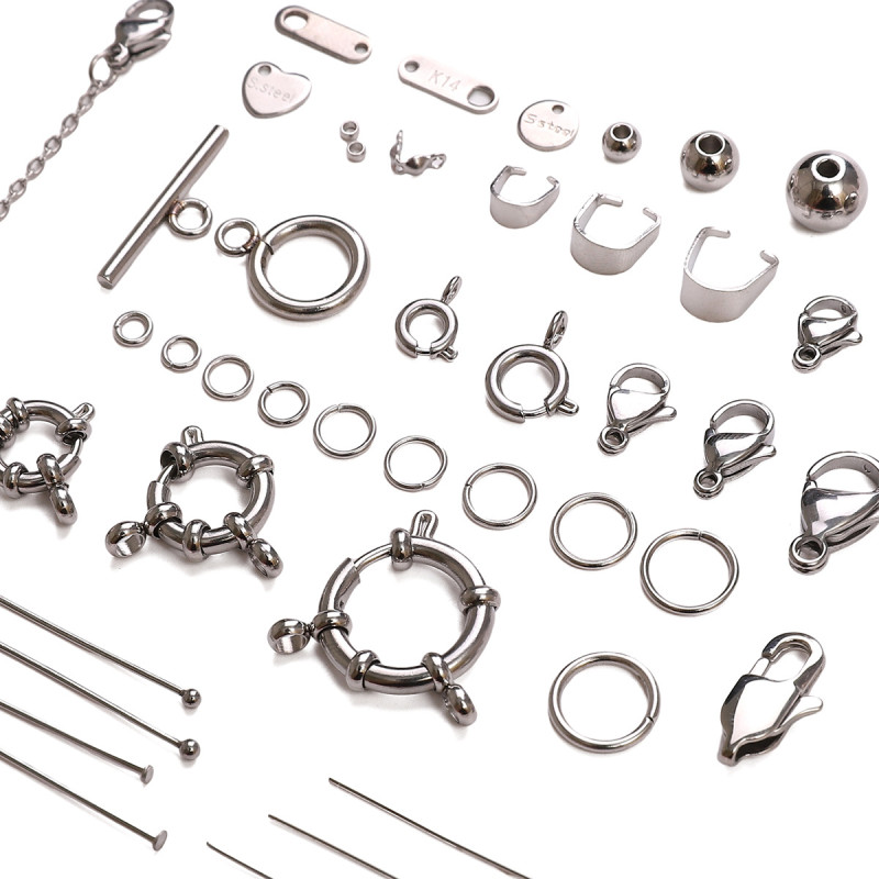 Stainless Steel Single Circle Lobster Clasp Spring Buckle Positioning Beads 9-character