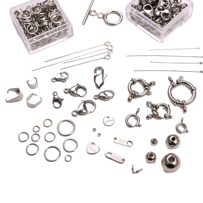 Stainless Steel Single Circle Lobster Clasp Spring Buckle Positioning Beads 9-character