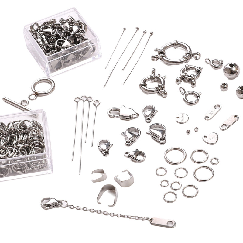Stainless Steel Single Circle Lobster Clasp Spring Buckle Positioning Beads 9-character