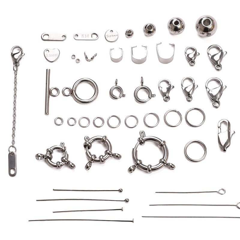 Stainless Steel Single Circle Lobster Clasp Spring Buckle Positioning Beads 9-character