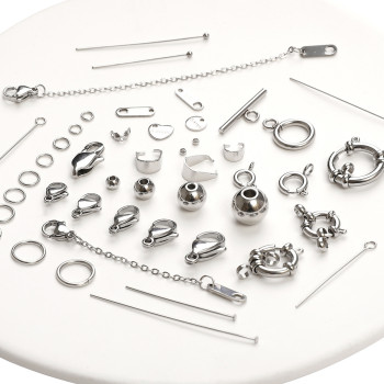 Stainless Steel Single Circle Lobster Clasp Spring Buckle Positioning Beads 9-character