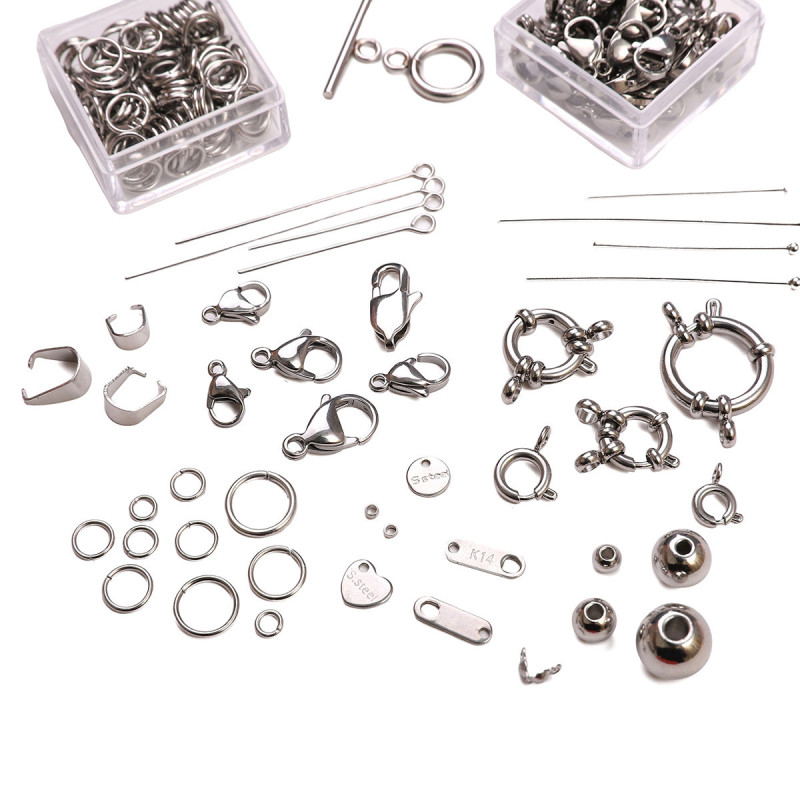 Stainless Steel Single Circle Lobster Clasp Spring Buckle Positioning Beads 9-character