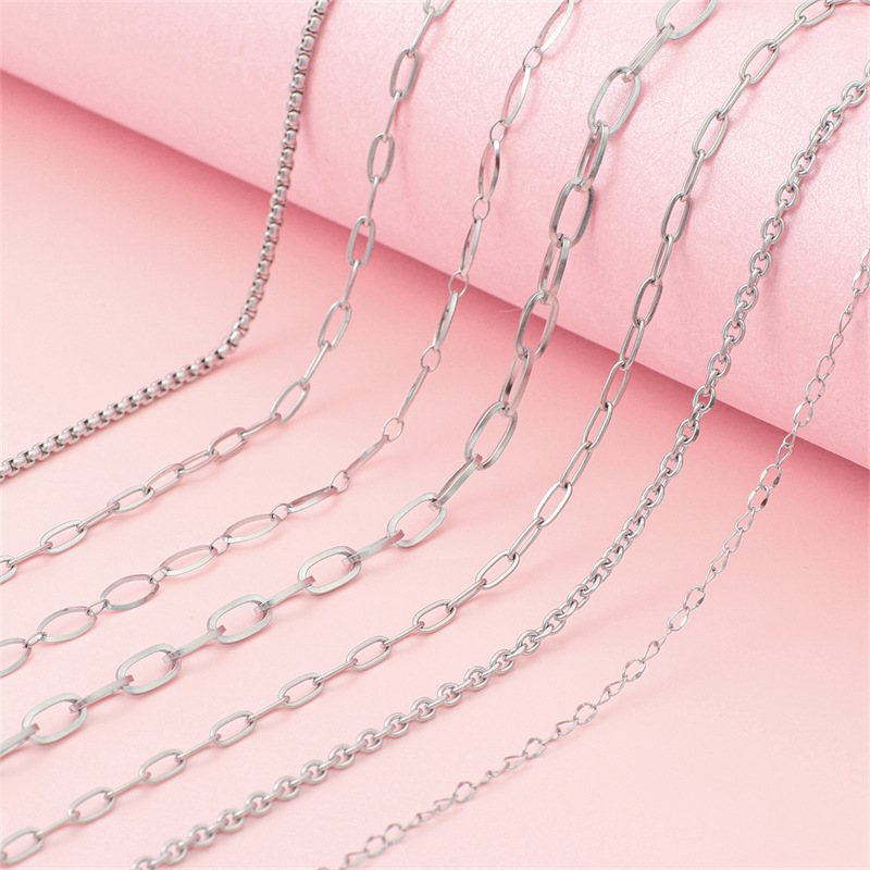 Hip-hop Stainless Steel Y2k Ancient Silver Chain Extension Diy Handmade Jewelry Bracelet