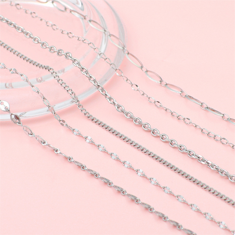 Hip-hop Stainless Steel Y2k Ancient Silver Chain Extension Diy Handmade Jewelry Bracelet
