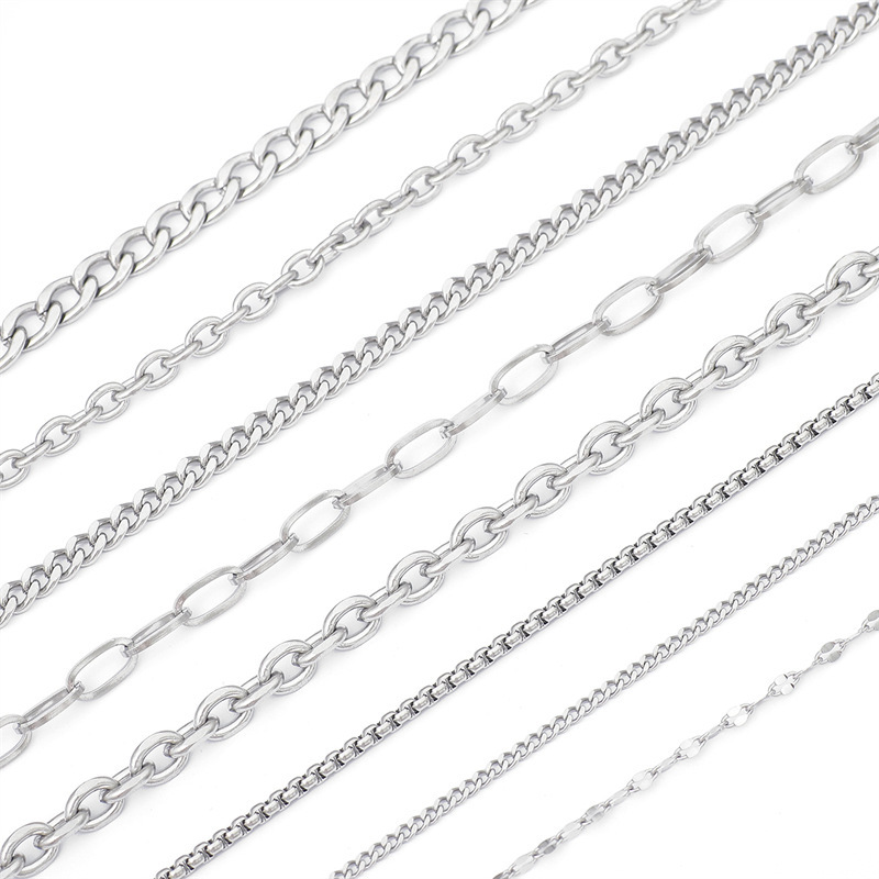 Hip-hop Stainless Steel Y2k Ancient Silver Chain Extension Diy Handmade Jewelry Bracelet