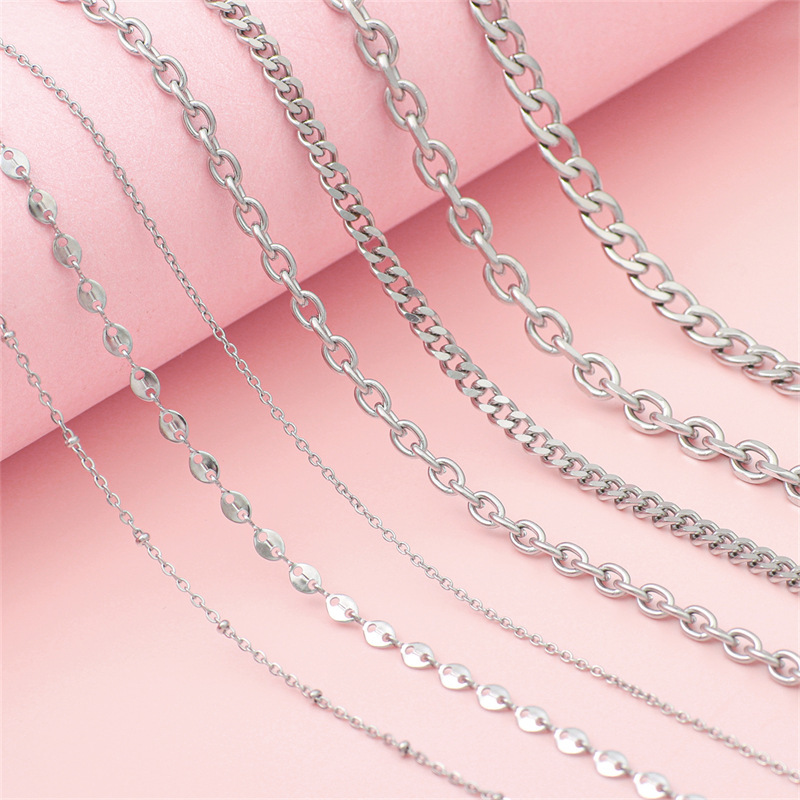 Hip-hop Stainless Steel Y2k Ancient Silver Chain Extension Diy Handmade Jewelry Bracelet