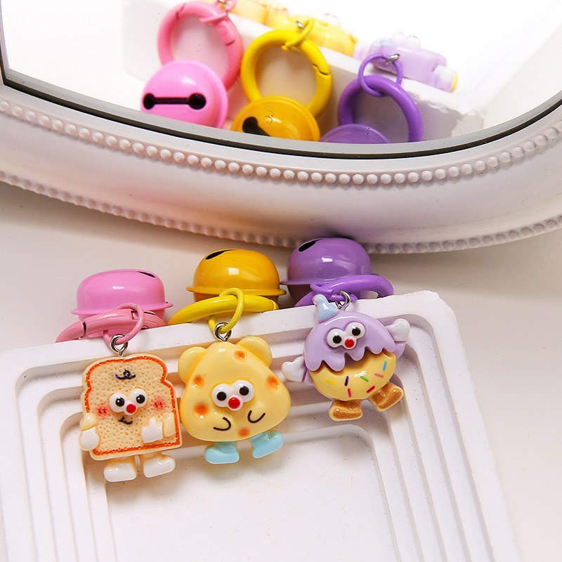 Diy Creative Simulation Hands and Feet Cookies Keychain Pendant Colorful Bell Spring