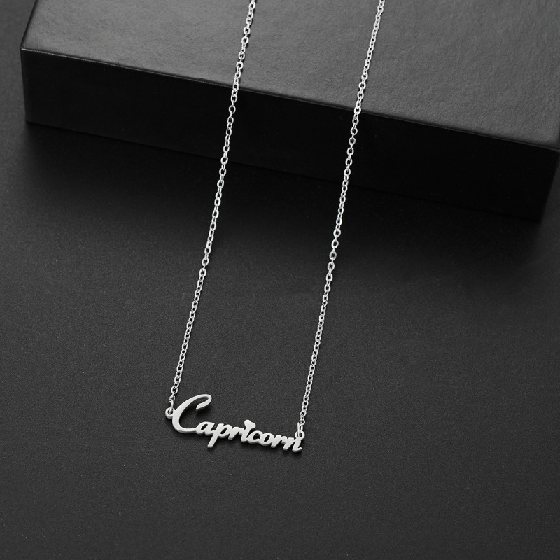 European and American Stainless Steel Twelve Constellations English Jewelry Accessories