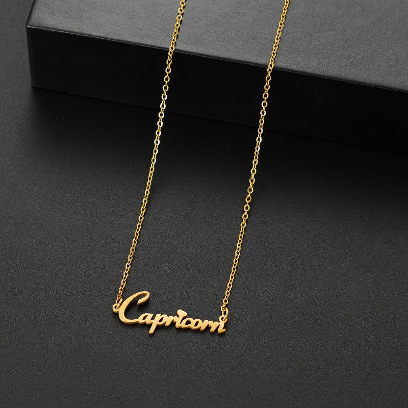 European and American Stainless Steel Twelve Constellations English Jewelry Accessories