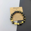 [mochuan] Volcanic Stone Pixiu 18 Seeds Coiled Dragon Mantra Beaded Bracelet Black